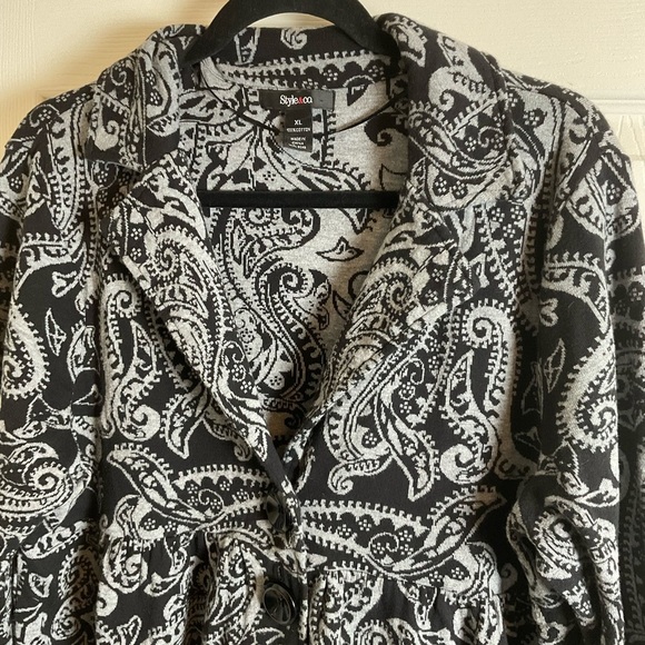 Style Co Paisley Cardigan Light Coat Long size X-Large 100% cotton - Picture 4 of 11